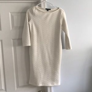 Winter off white textured dress